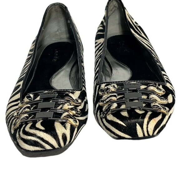 Calvin Klein Pazia Zebra Print Ballet Flats Size 7.5M - Picture 2 of 13